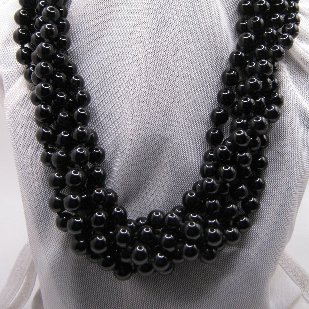 6 Strand Black Onyx Bead Necklace